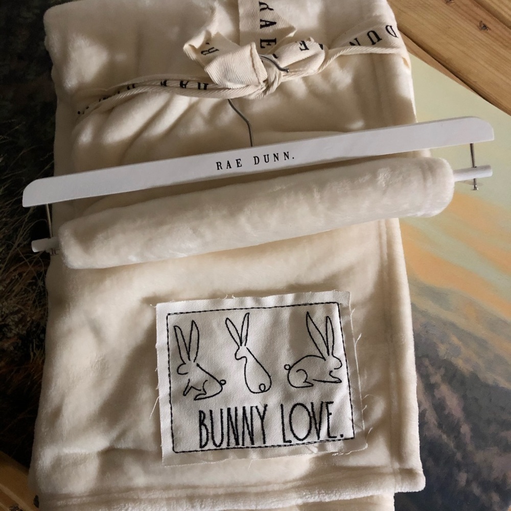 Rae Dunn Bunny Love Throw Blanket